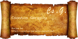 Csontos Gergely névjegykártya